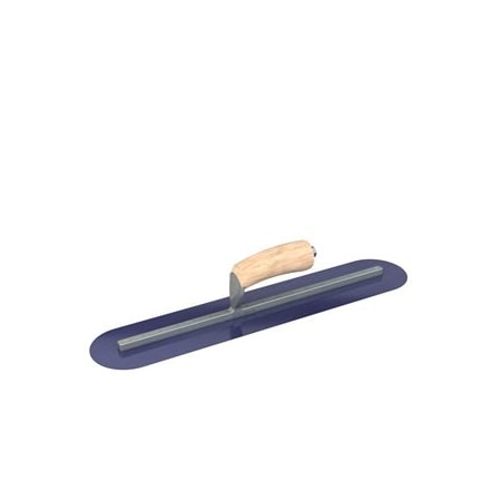 Steel City Trowels By Bon Bon 66-155 Finish Trowel, Round, Blue Steel, 20 X 4, Wood 66-155